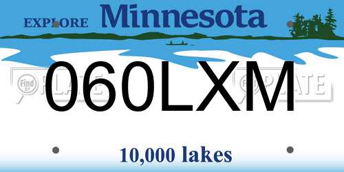 060LXM Minnesota License Plate