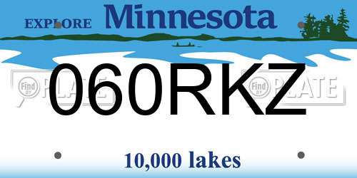 060RKZ Minnesota License Plate