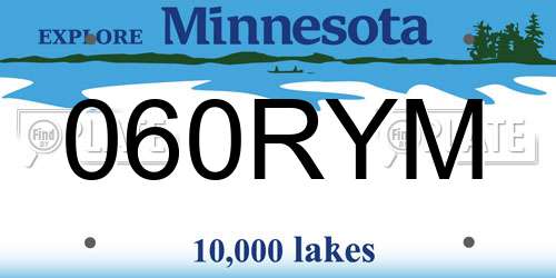 060RYM Minnesota License Plate