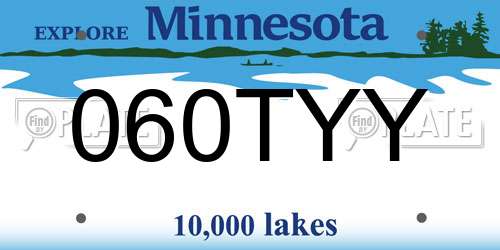 060TYY Minnesota License Plate