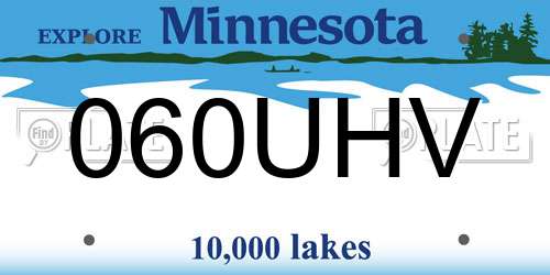 060UHV Minnesota License Plate