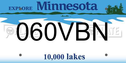 060VBN Minnesota License Plate