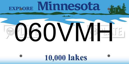 060VMH Minnesota License Plate