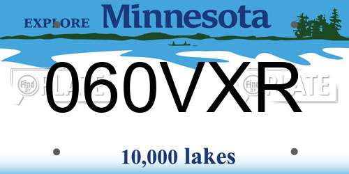 060VXR Minnesota License Plate