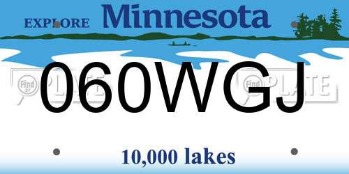 060WGJ Minnesota License Plate