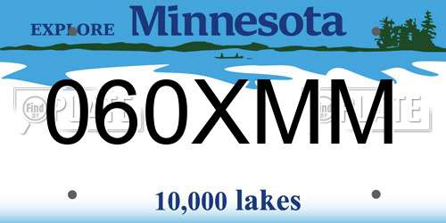 060XMM Minnesota License Plate