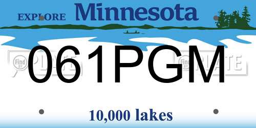 061PGM Minnesota License Plate