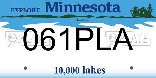 061PLA Minnesota License Plate