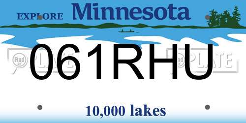 061RHU Minnesota License Plate