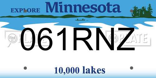 061RNZ Minnesota License Plate