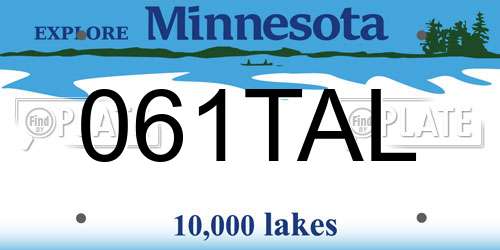 061TAL Minnesota License Plate