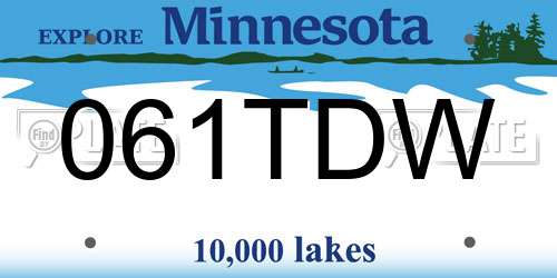 061TDW Minnesota License Plate