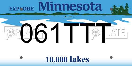 061TTT Minnesota License Plate