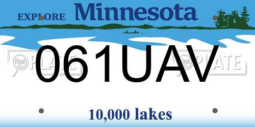 061UAV Minnesota License Plate