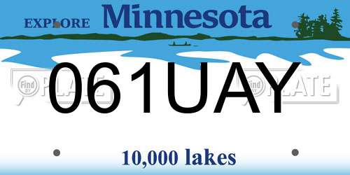 061UAY Minnesota License Plate