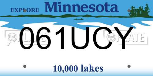 061UCY Minnesota License Plate