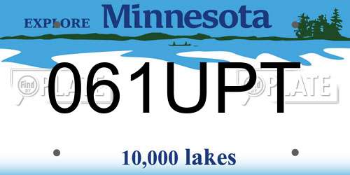 061UPT Minnesota License Plate