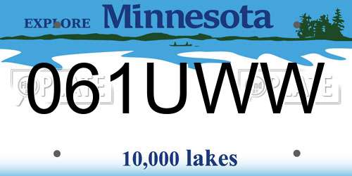 061UWW Minnesota License Plate