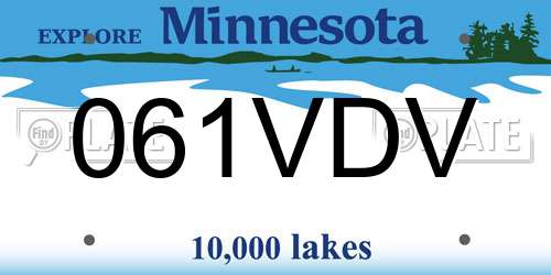 061VDV Minnesota License Plate