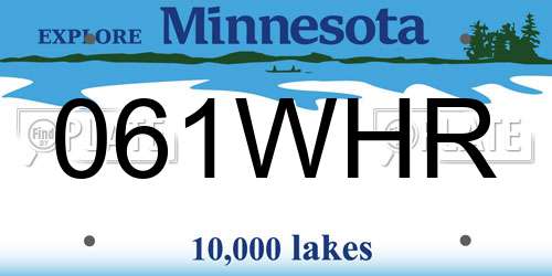 061WHR Minnesota License Plate