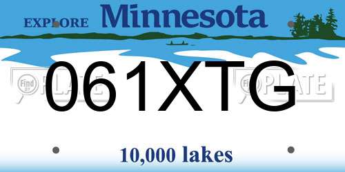 061XTG Minnesota License Plate