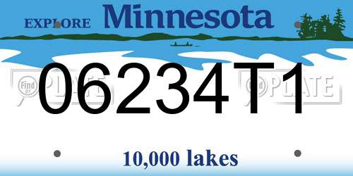 06234T1 Minnesota License Plate