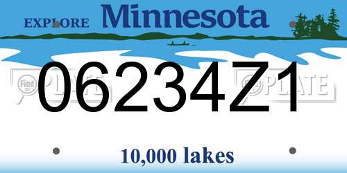 06234Z1 Minnesota License Plate