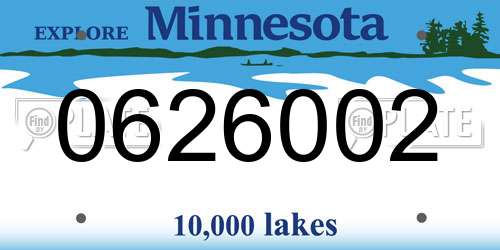 0626002 Minnesota License Plate