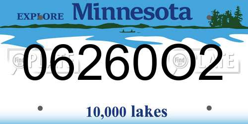 06260O2 Minnesota License Plate