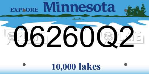 06260Q2 Minnesota License Plate