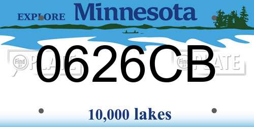0626CB Minnesota License Plate