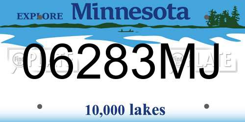 06283MJ Minnesota License Plate