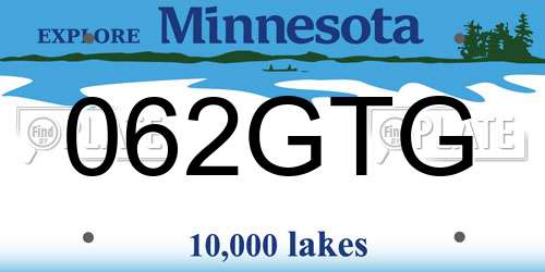 062GTG Minnesota License Plate