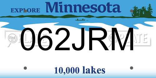 062JRM Minnesota License Plate
