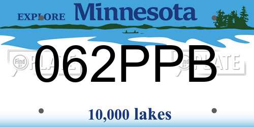 062PPB Minnesota License Plate