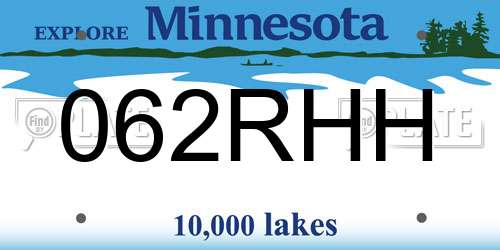 062RHH Minnesota License Plate