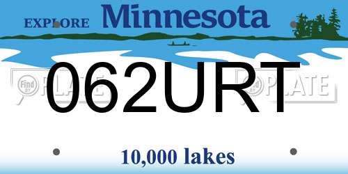 062URT Minnesota License Plate