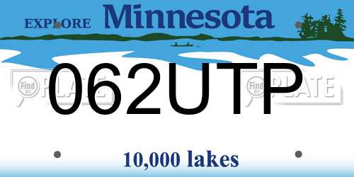 062UTP Minnesota License Plate