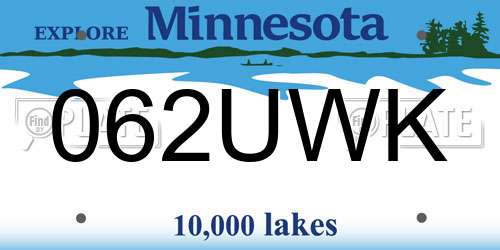 062UWK Minnesota License Plate