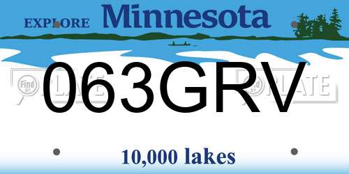063GRV Minnesota License Plate
