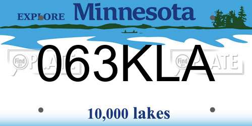 063KLA Minnesota License Plate