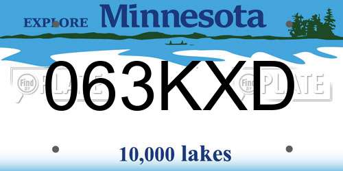 063KXD Minnesota License Plate