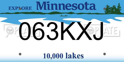 063KXJ Minnesota License Plate