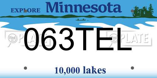 063TEL Minnesota License Plate