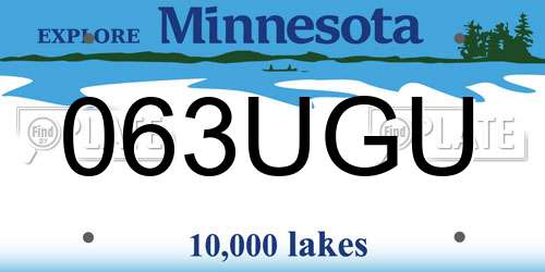 063UGU Minnesota License Plate