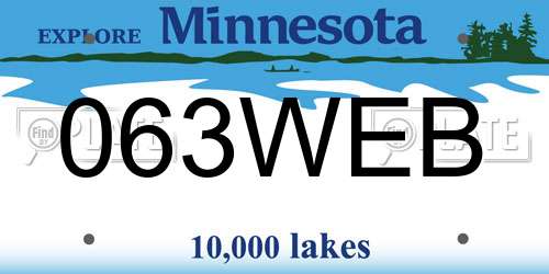 063WEB Minnesota License Plate