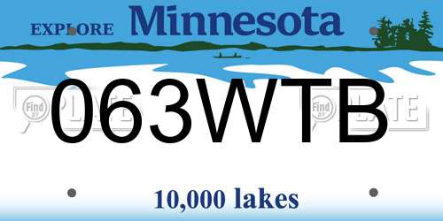 063WTB Minnesota License Plate