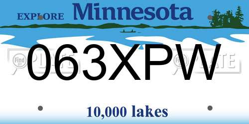 063XPW Minnesota License Plate
