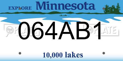 064AB1 Minnesota License Plate