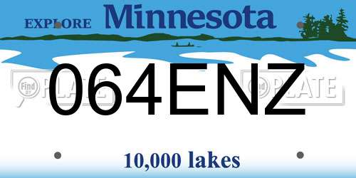064ENZ Minnesota License Plate